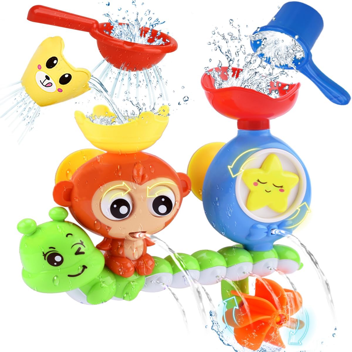 Bath Toys for Kids Ages 1-3 Toddler Bath Toys for Babies 1 2 3 Year Old Boys Girls Water Bathing Tub Toy for 12 18