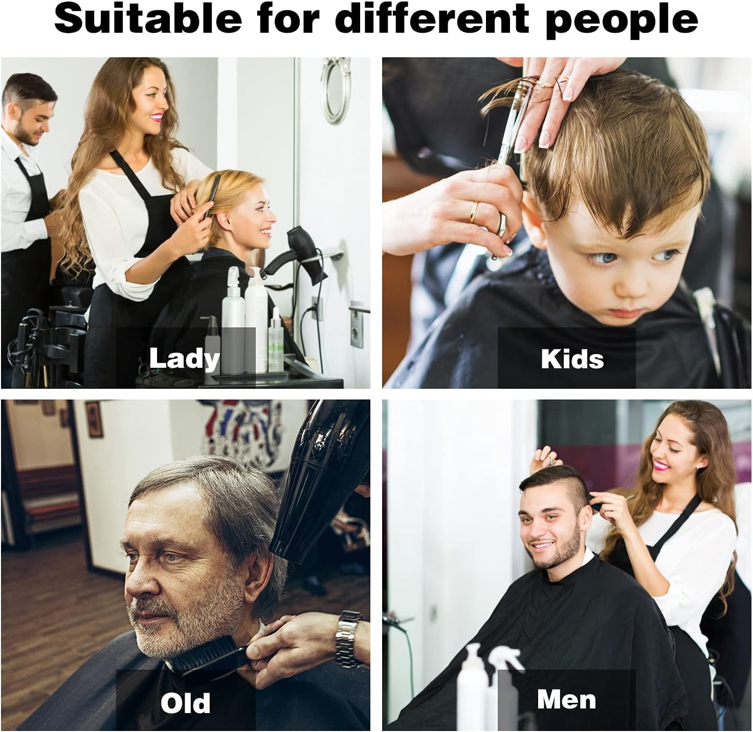Professional Salon Barber Cape for Men/Women, 47 In x 55 In | Waterproof, Adjustable Snap Closure, Universal Size