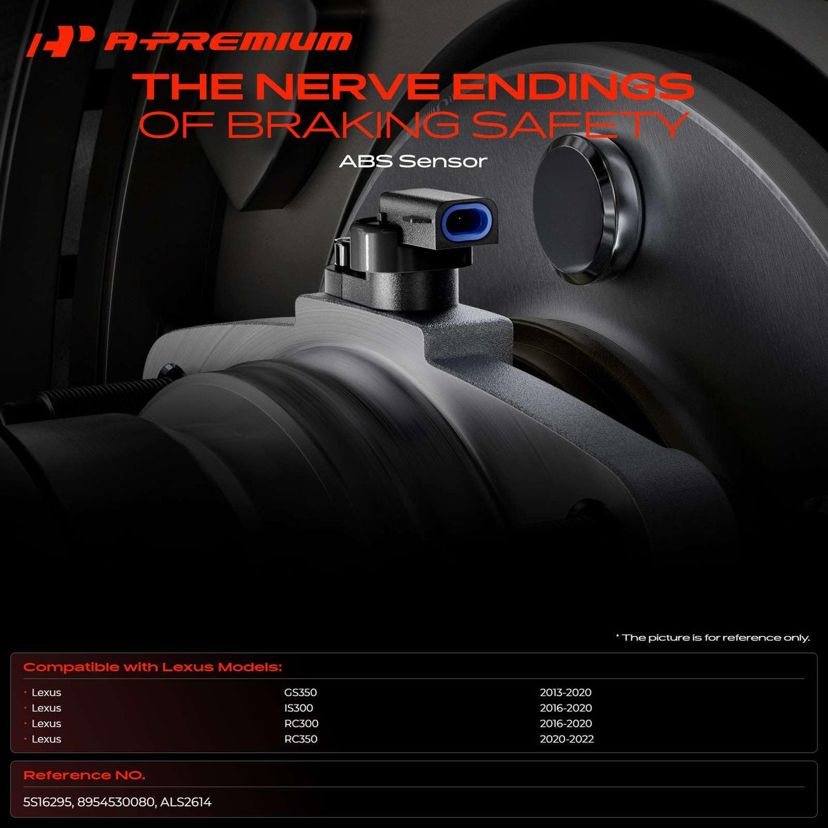 A-Premium Rear Right Side ABS Wheel Speed Sensor Compatible with Lexus