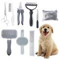 Pet Grooming Tools Kit for Dogs and Cats,8-in-One Home Pet Grooming Set,Includes Safety Scissors Set,Hair Removal