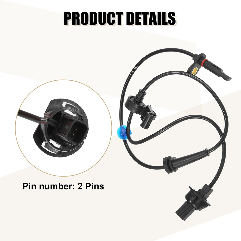 uxcell Front Left ABS Sensor for Honda Odyssey 2011-2017 V6 3.5L 1pcs