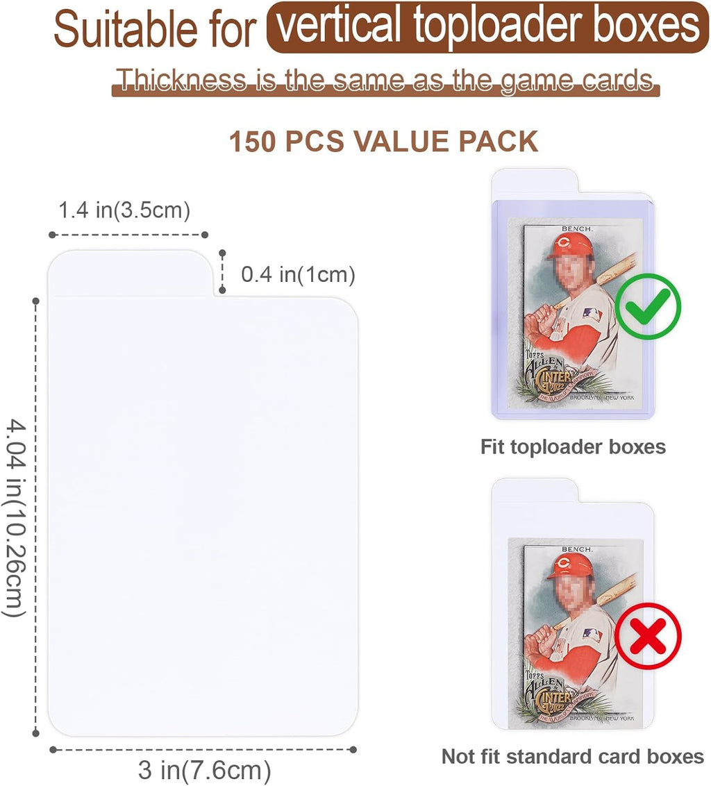 Tall Trading Card Dividers, 150-Pack Paper Card Divider for Storage Boxes | Vertical Dividers Card for TopLoaders