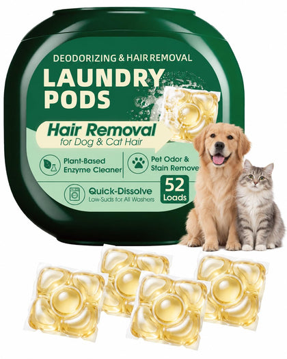 Pet Hair Remover Laundry Pods, Pet Odor & Stain Remover, Oud Rose Scent