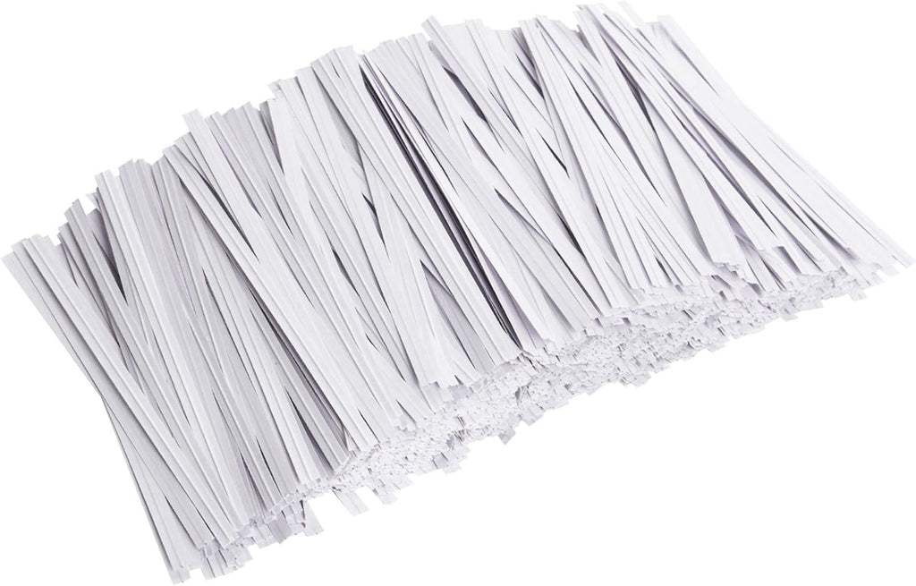 1000 Pcs White Paper Twist Ties Reusable Bread Ties, 4 Inch