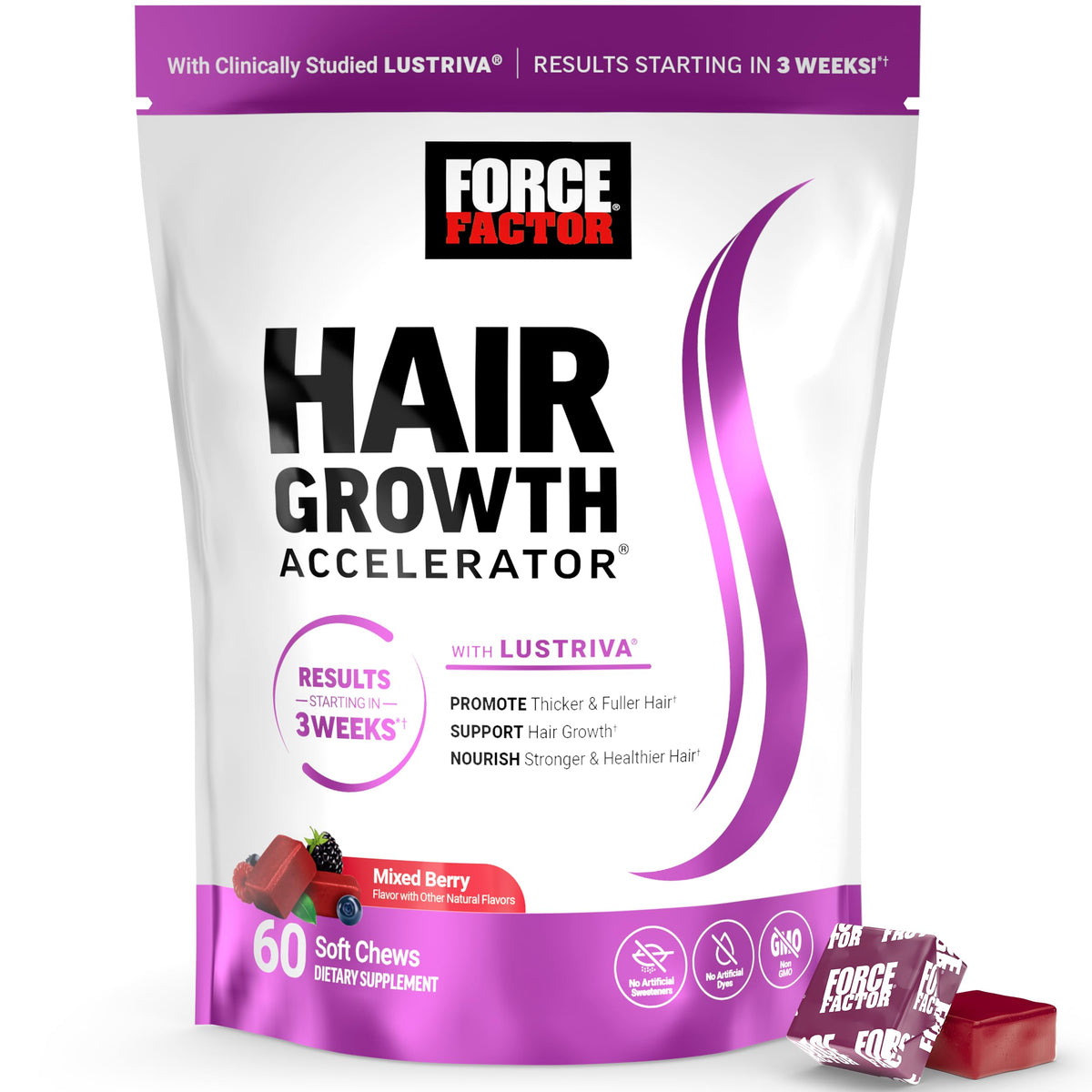 Hair Growth Accelerator Soft Chews with Lustriva