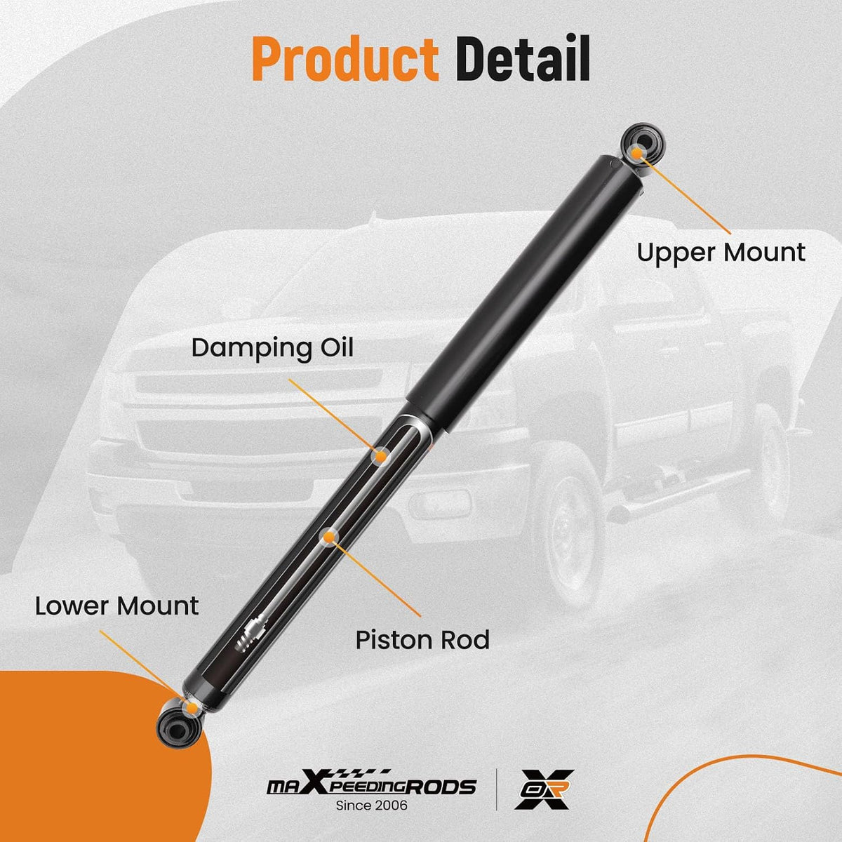 maXpeedingrods 2Pc Rear Shock for Chevy Silverado 1500 1999-2006