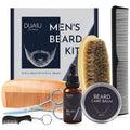 Beard Grooming Kit for Men Care, Beard Oil & Beard Balm, Boar Bristles Brush, Multi-Comb and Scissors for Beard and