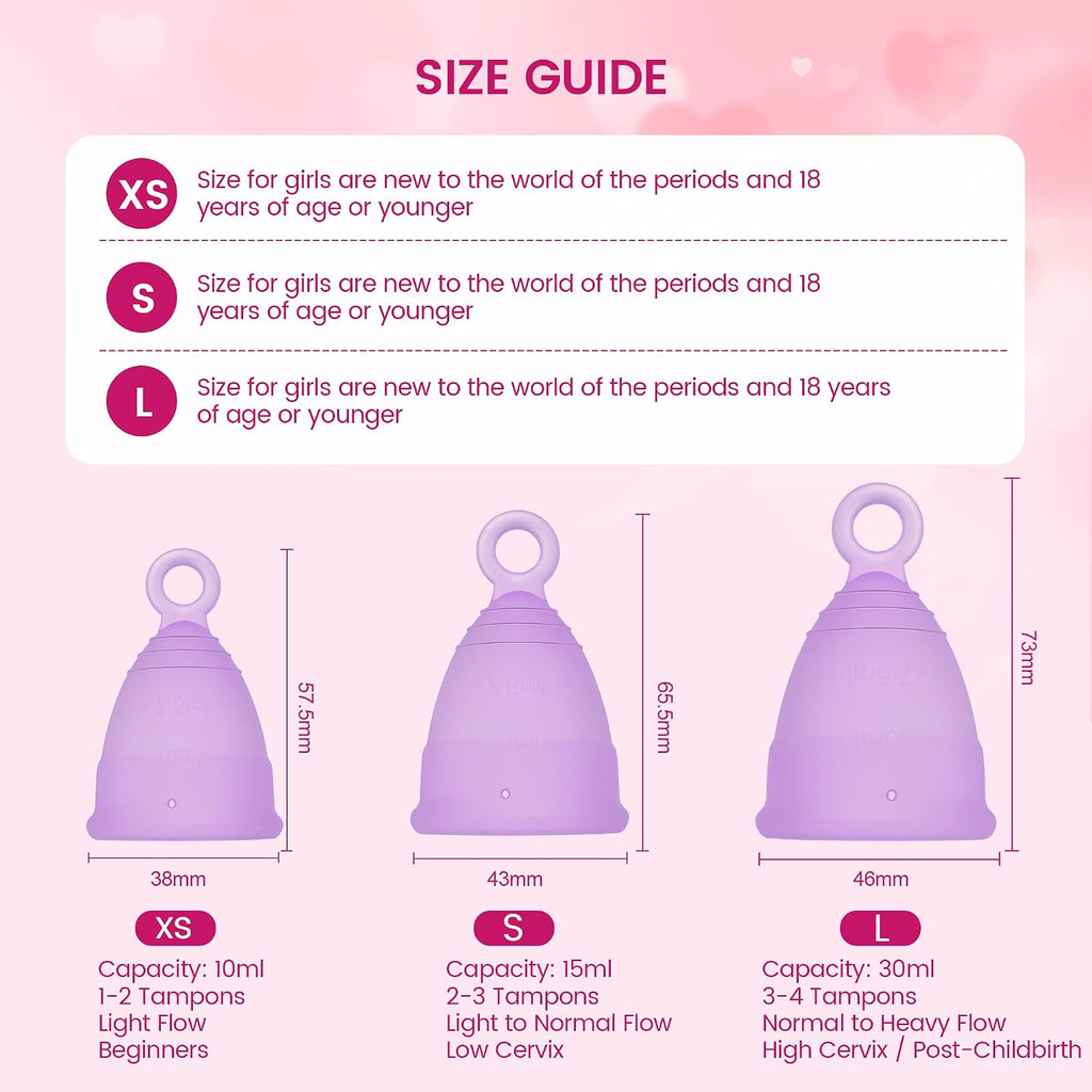 Reusable Menstrual Cup, Silicone Period Cup, up to 12 Hours of Leak-Free Protection, Disc,Tampon, Pads Alternative