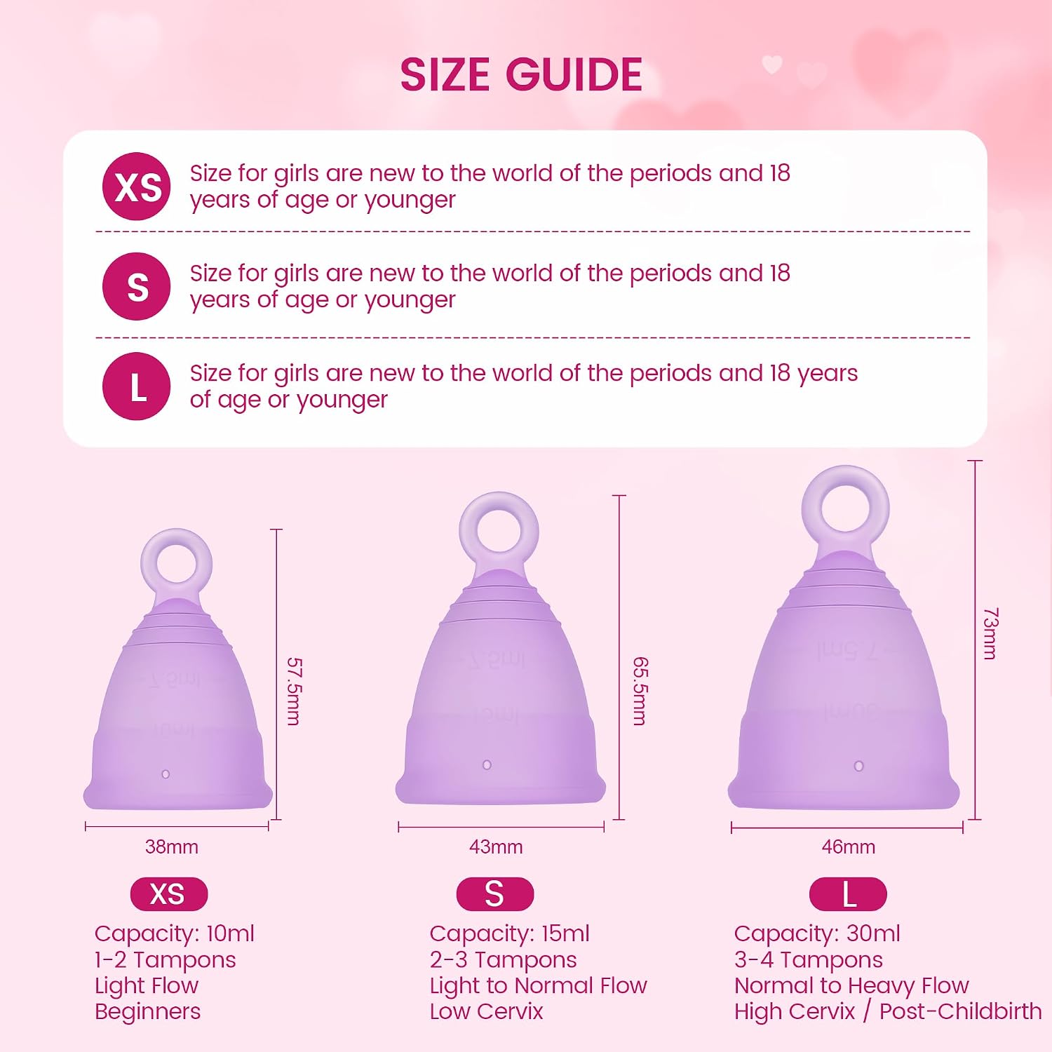 Reusable Menstrual Cup, Silicone Period Cup, up to 12 Hours of Leak-Free Protection, Disc,Tampon, Pads Alternative