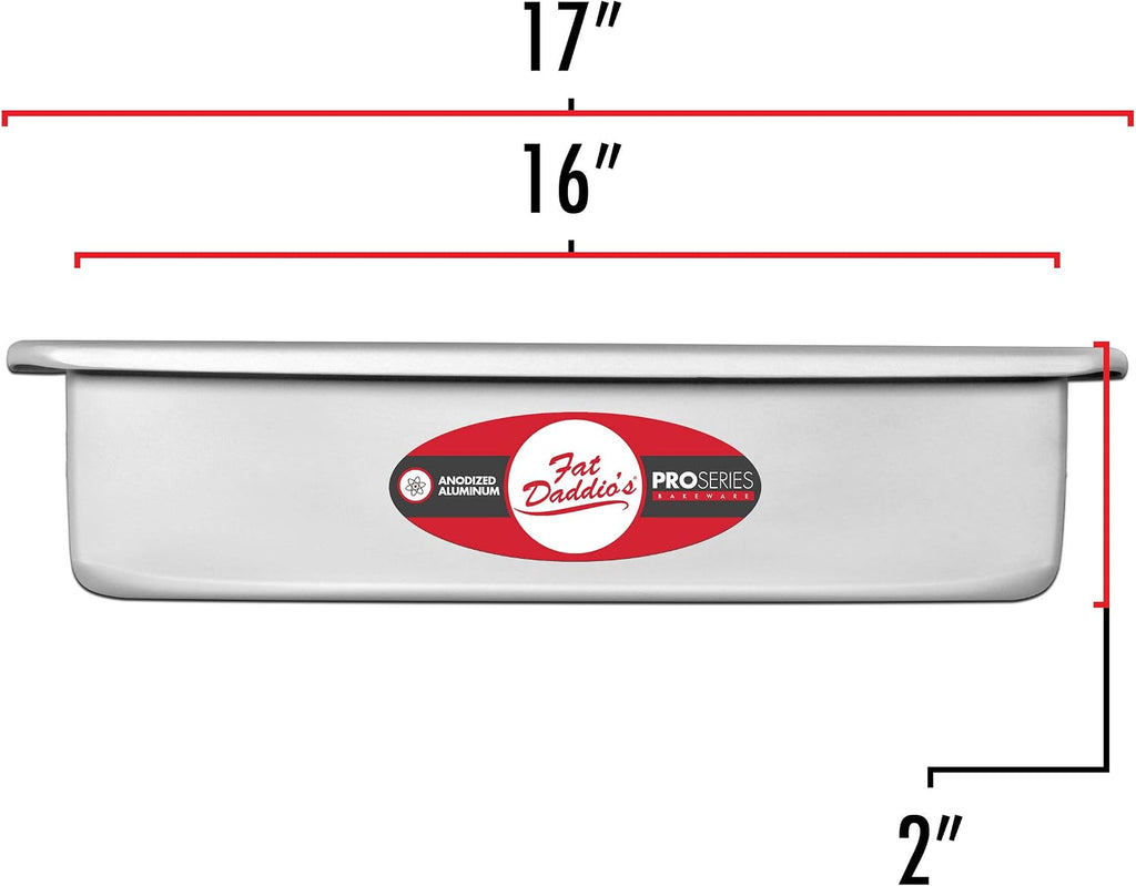 POB-16242 Anodized Aluminum Sheet Cake Pan, 16 x 24 x 2 Inch Silver