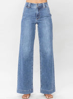 Women's High Waisted Wide Leg Straight Jeans