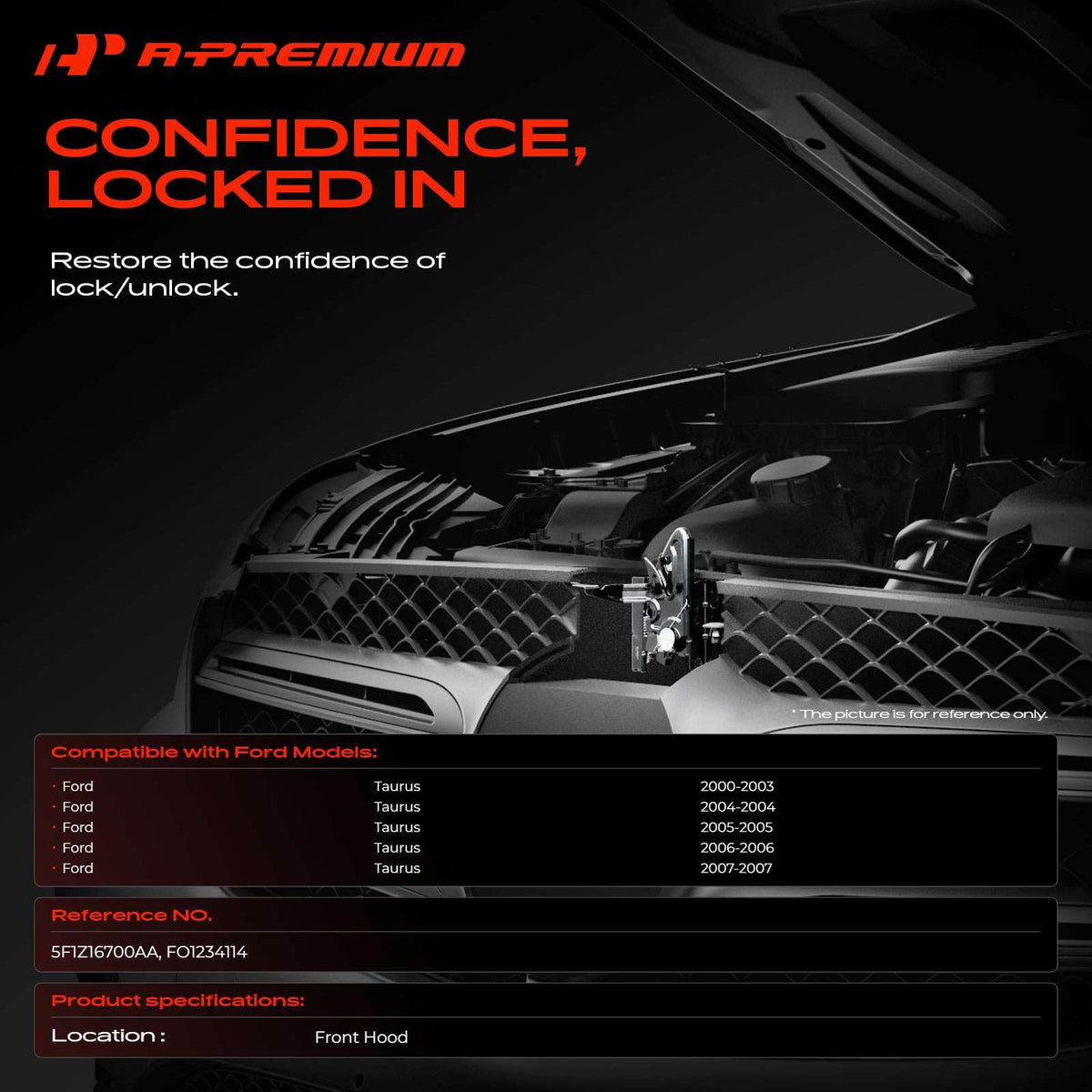 A-Premium Hood Latch Lock Compatible with Ford