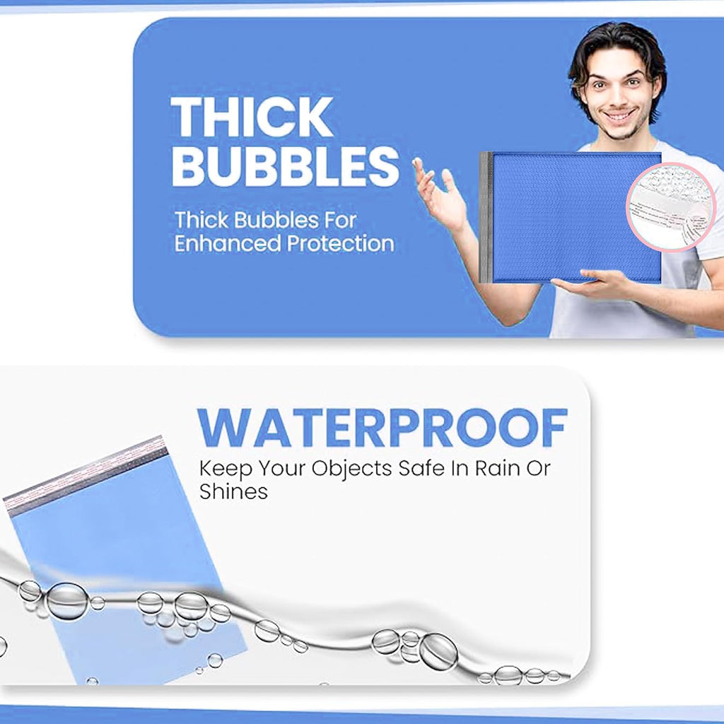 Royal Blue Bubble Mailers 14.25x20, Poly Padded Envelopes #7, 15 Pack