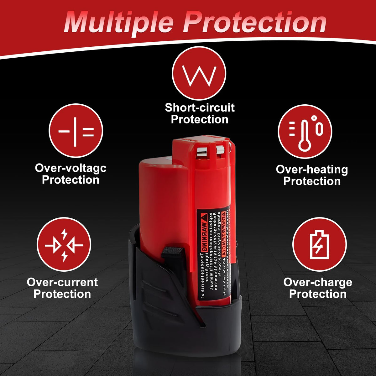 4.0Ah Battery Replacement Compatible with Milwaukee M12 12V Tools 2Pack