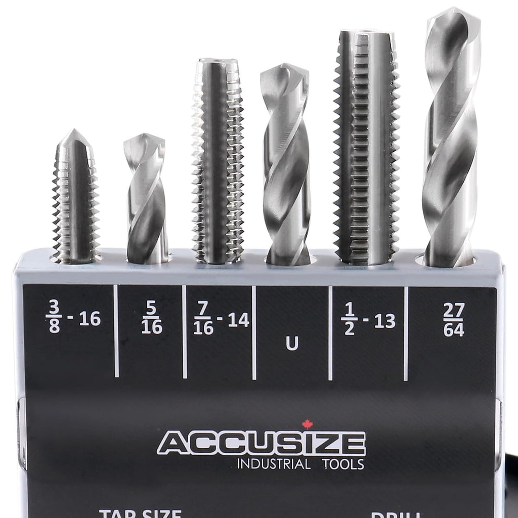Accusize Industrial Tools HSS Tap and Drill Set, UNC, 18 Pc, 0001-0040