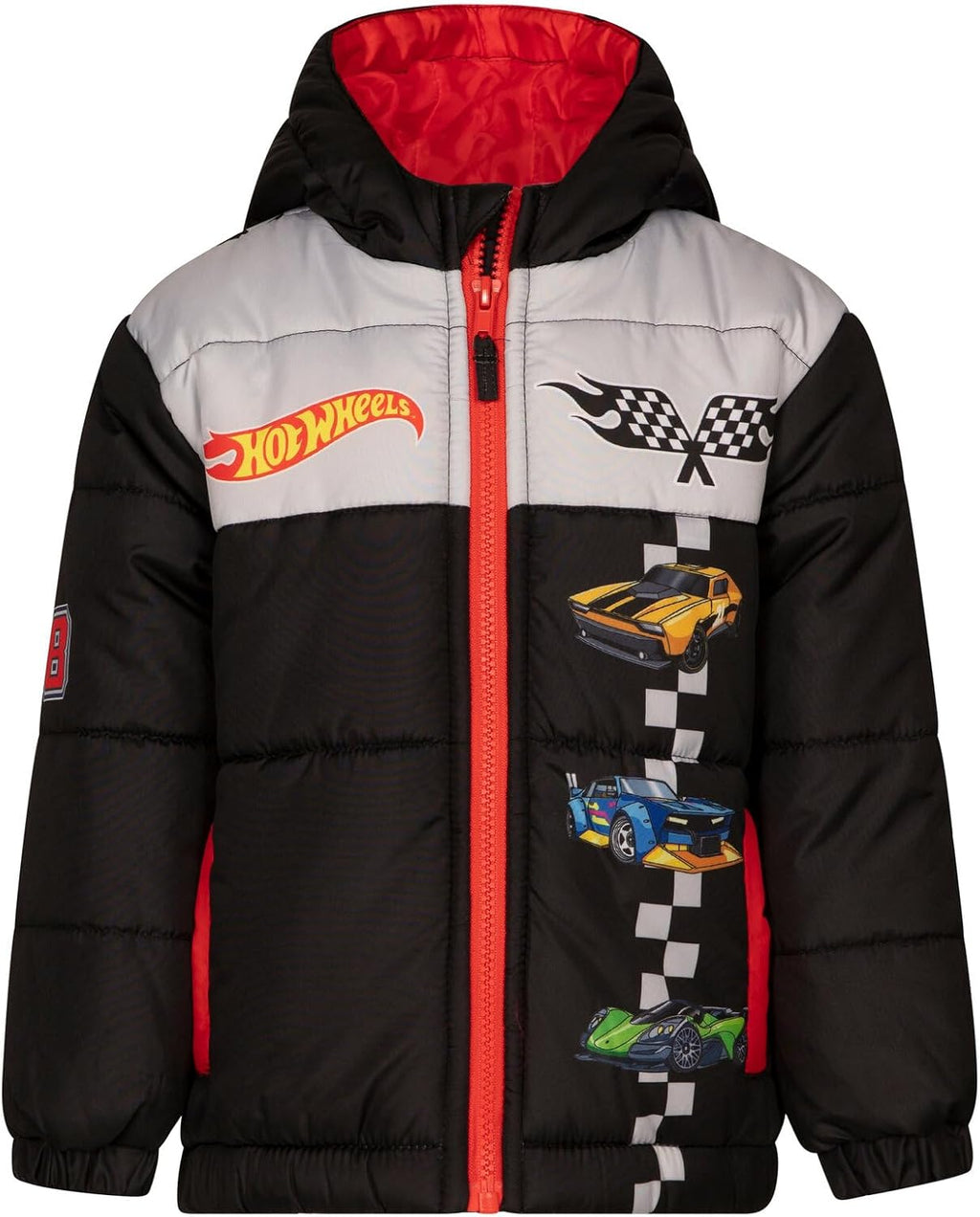 Zip Up Puffer Jacket with Fleece Lining Toddler to Big Kid Sizes (3T - 10-12)