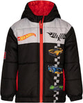 Zip Up Puffer Jacket with Fleece Lining Toddler to Big Kid Sizes (3T - 10-12)