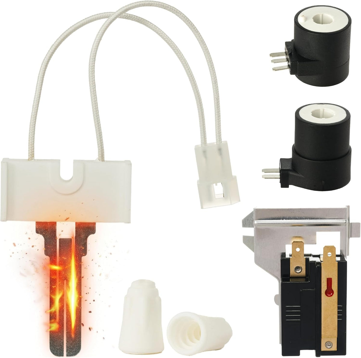 Gas Dryer Repair Kit for GE Whirlpool Kenmore Includes 338906 Flame Sensor