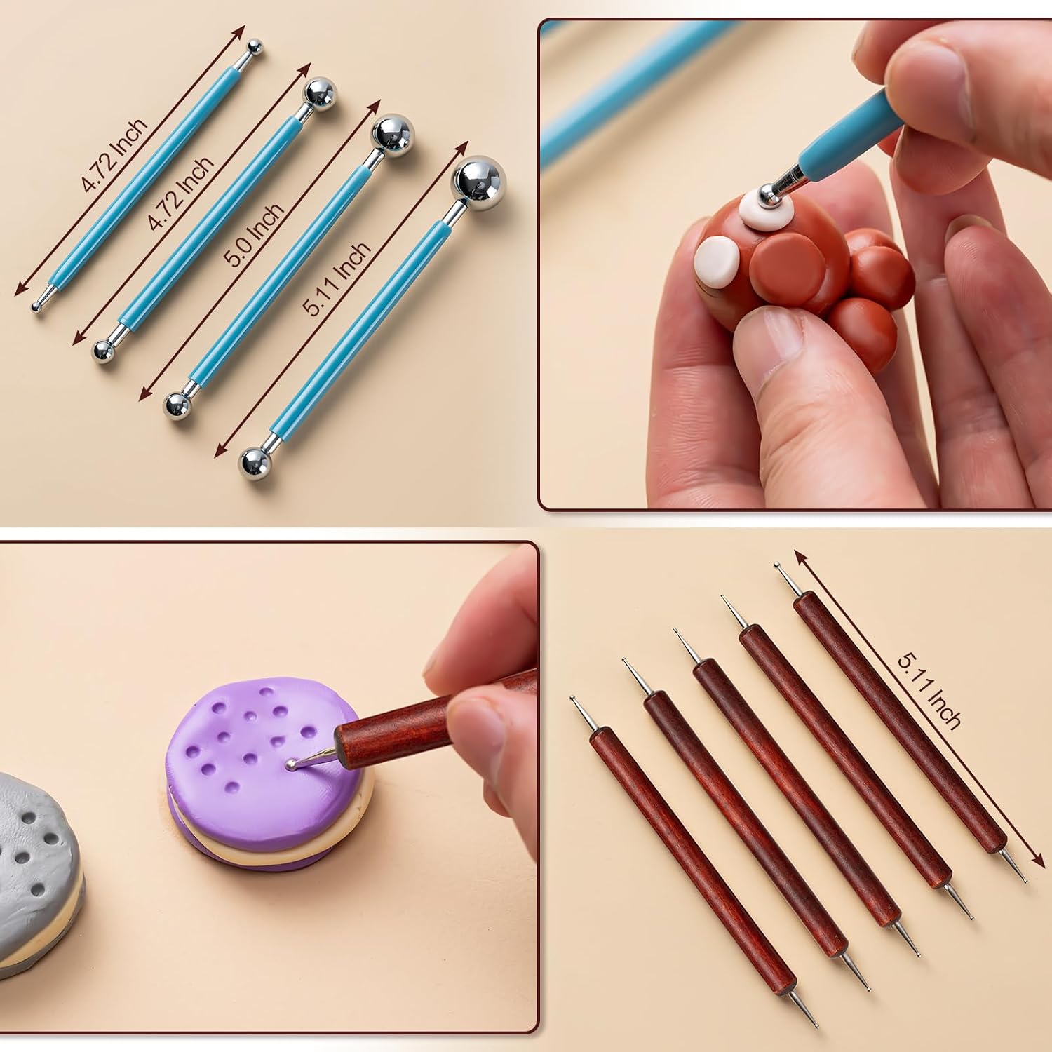 27 Pcs Polymer Clay Sculpting Tools Kit for Adults, Red | Multi-Functional for Carving, Dotting & Molding, Ideal for