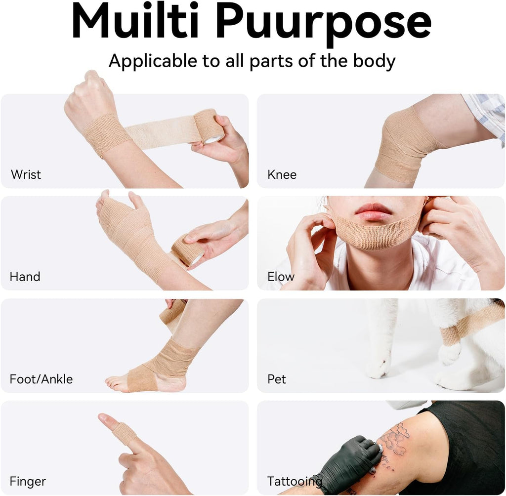 Self Adhesive Bandage Wrap,Bandage Tape,Medical Tape,Vet Tape | Athletic Tape Gauze,for First Aid,Sports, Wrist