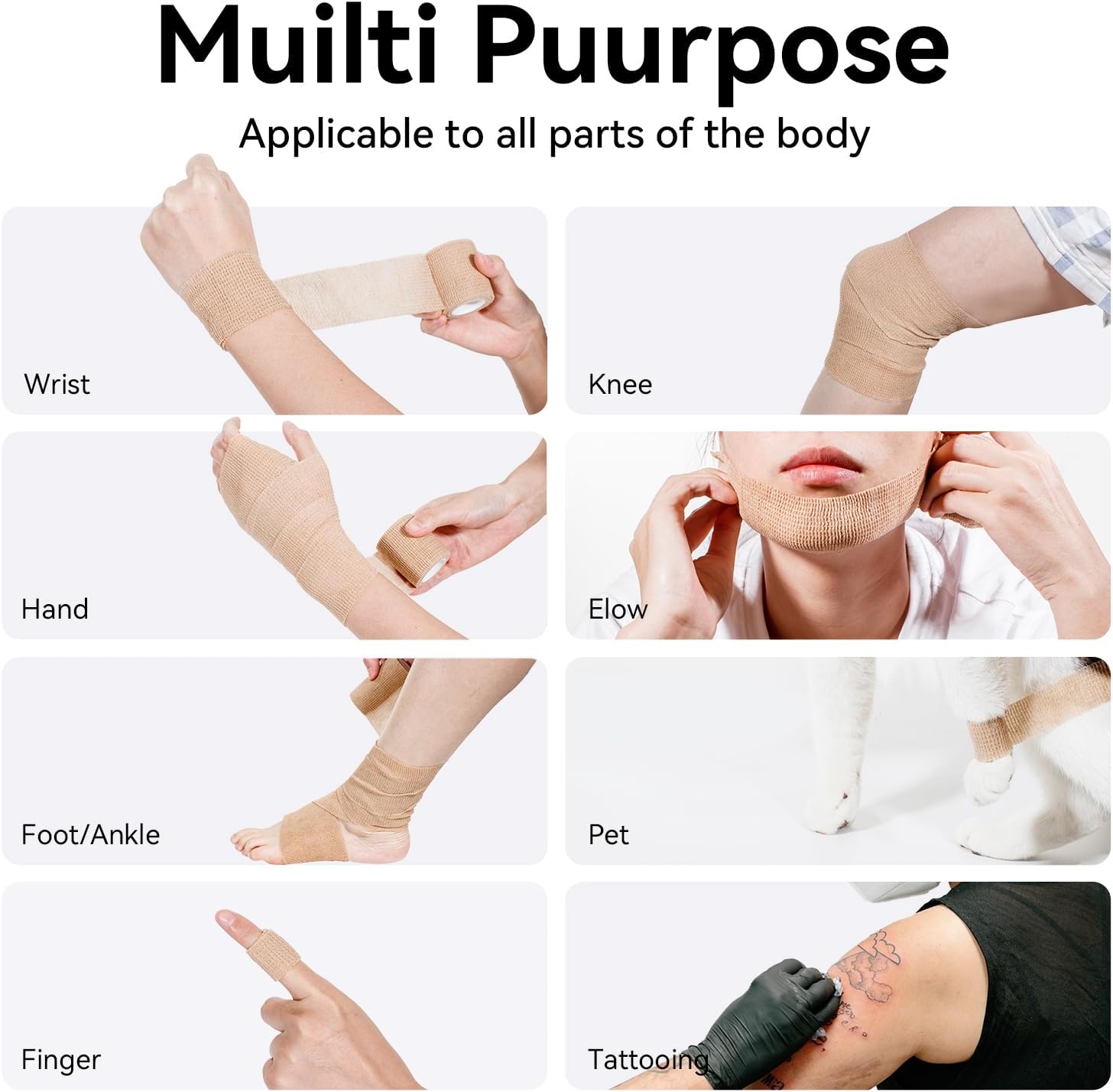 Self Adhesive Bandage Wrap,Bandage Tape,Medical Tape,Vet Tape | Athletic Tape Gauze,for First Aid,Sports, Wrist