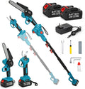 Full-size 6-Inch 4-in-1 Cordless Pole Saw & Mini Chainsaw, 21V Brushless Electric Tree Trimmer with 15FT Reach