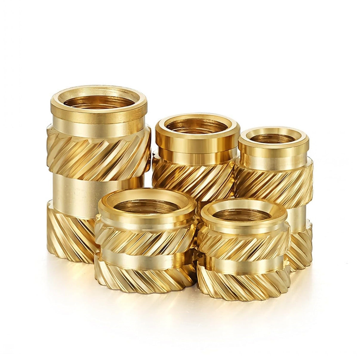 40pcs Brass Threaded Inserts, 1/4"-20x8x8 Heat Set Insert for 3D Printing