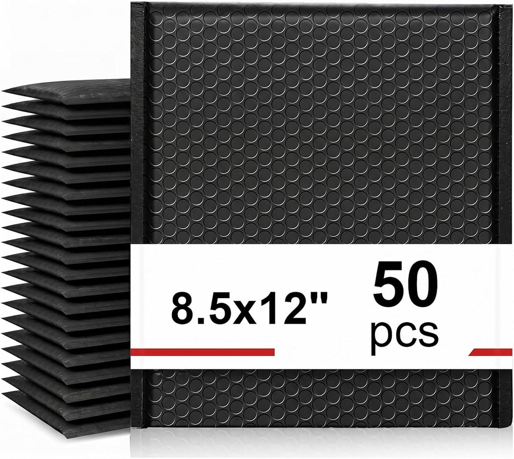 50 Pack Bubble Mailers 8.5 x 12", Usable Size 8.5 x 11" Self Seal Padded Envelopes Opaque Poly Wrap Bubble Bags