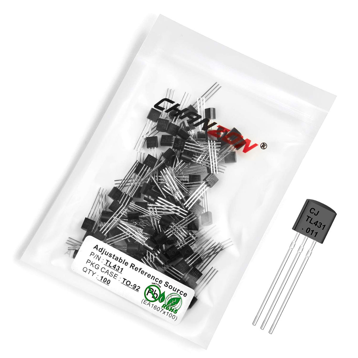 Chanzon 100pcs TL431 TO-92 Positive Adjustable Voltage Regulator IC