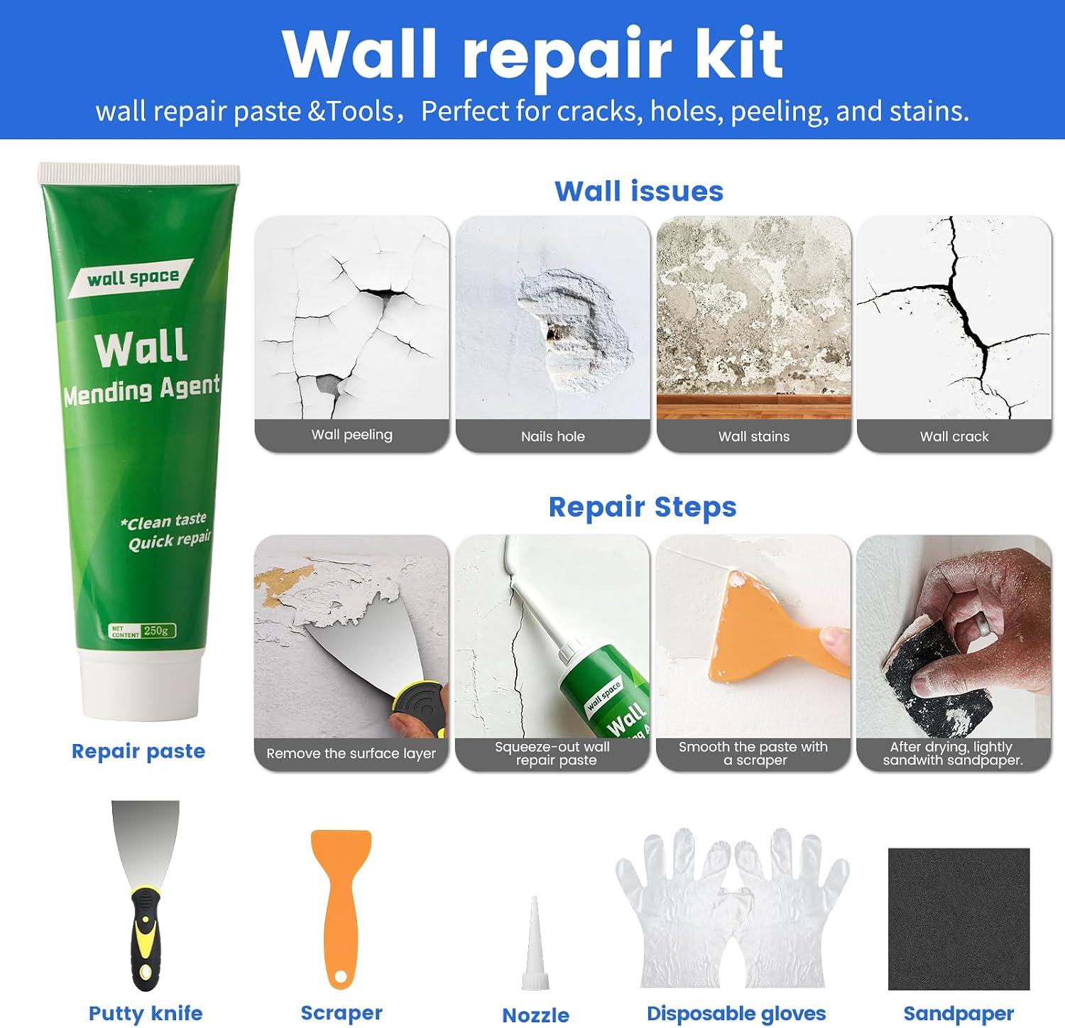 Paint Roller Kit with Long Paint Roller Extension Pole, 37 PCS Wall Painting Supplies with Paint Brushes for Walls