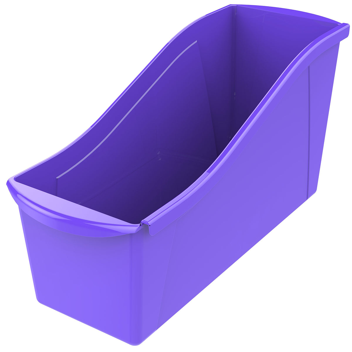 Large Book Bin, Interlocking Plastic Organizer for Home, Office and Classroom, Purple, 6-Pack (71103A06C)