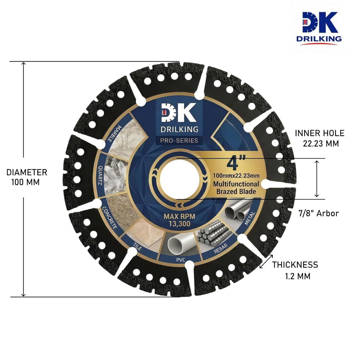 4 inch Diamond Blades, Multi-Purpose Metal Cutting Wheel - 3 Pack