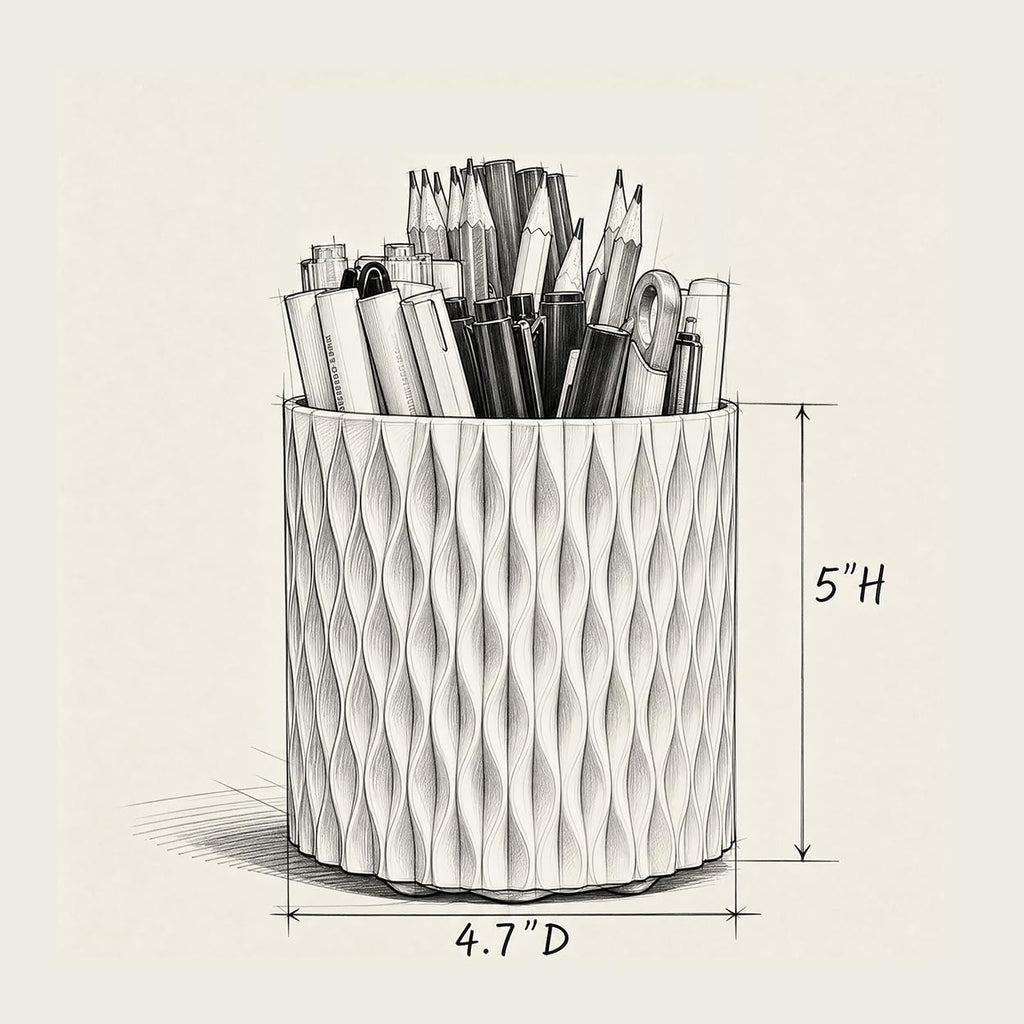 Rotating Pen Holder for Desk, 5 Slots Easthetic Pencil holder Desk Organizer Supplies and Accessories for Women