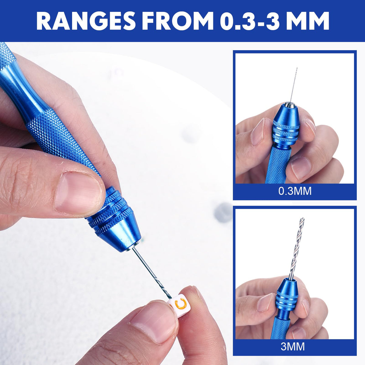 Mudder 36 Pcs Pin Vise Hand with Micro Drill Bits Set, Blue