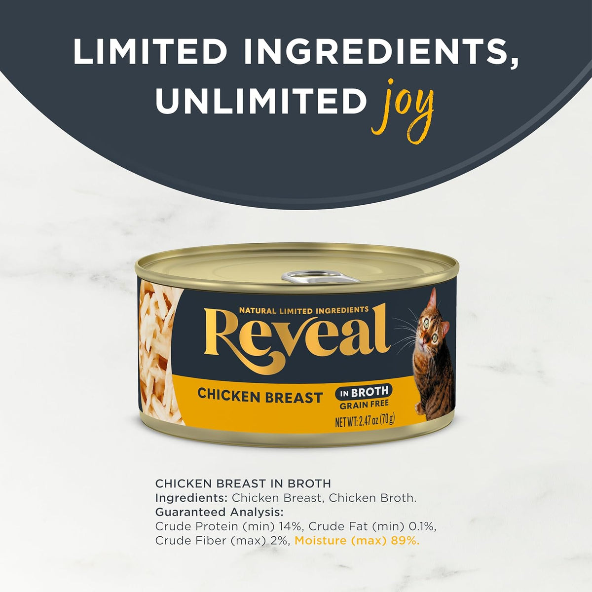 Chicken Breast in Broth Wet Cat Food 24-Pack 2.47 oz Cans