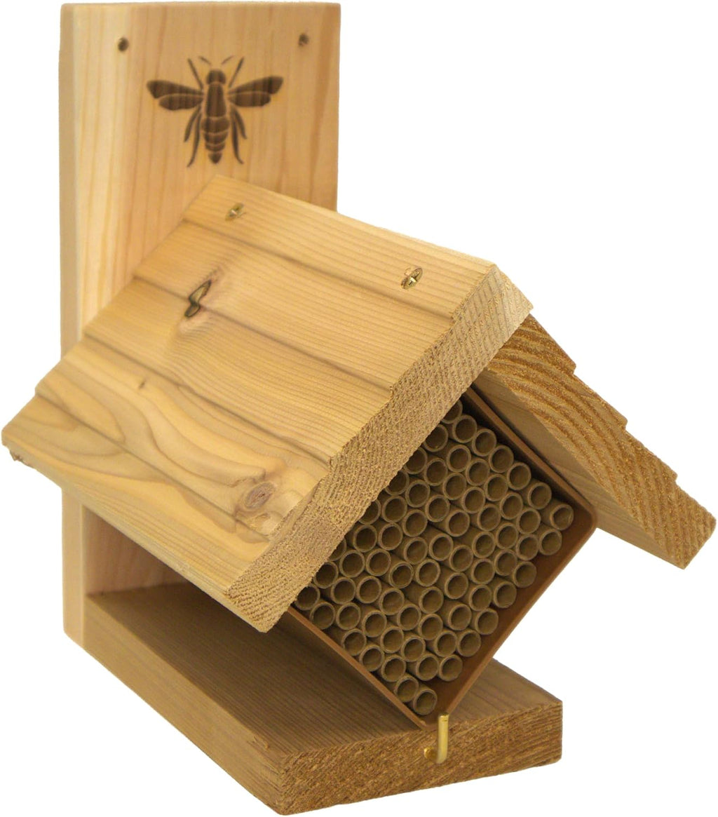 Woodlink Western Cedar Mason Bee House with Replaceable Tubes