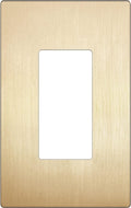 Decorator Switch Cover, Screwless Wall Plate, Brushed Gold | Mid-Size 1-Gang 4.88" x 3.11, Polycarbonate