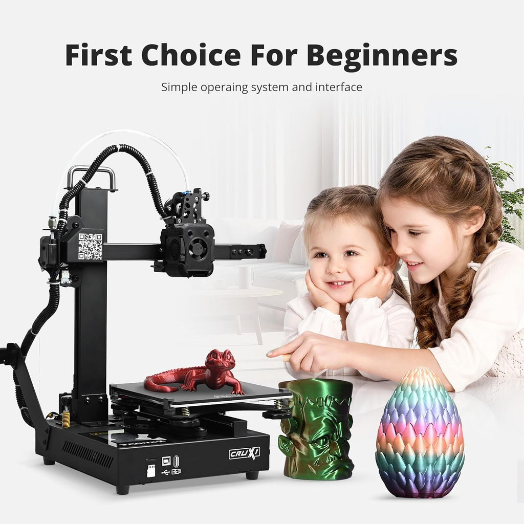 Small High Speed 3D Printer, CRUX 1S Desktop Mini 3D Printer for Beginners, Proximal Printhead with Dual-axis Metal