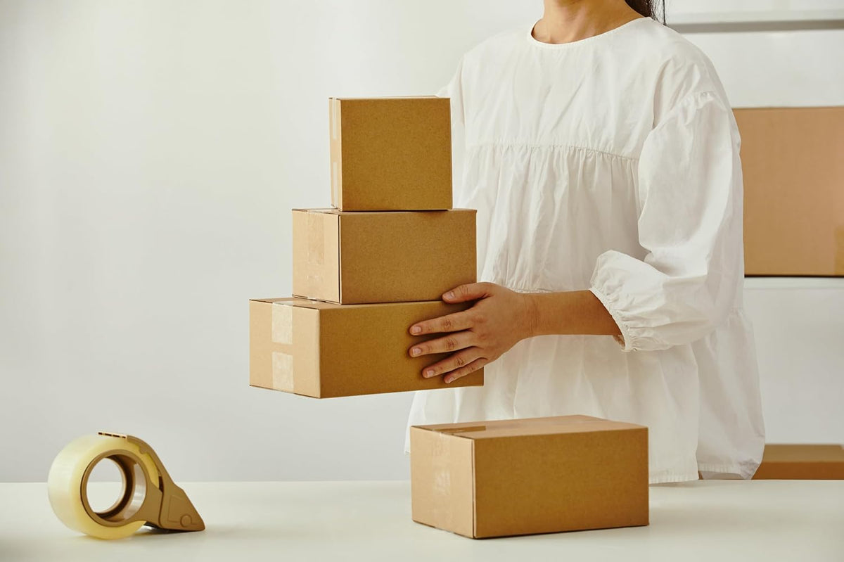 25 Packs Small Shipping Boxes 8X6X4 Inches, Kraft Corrugated Cardboard Boxes
