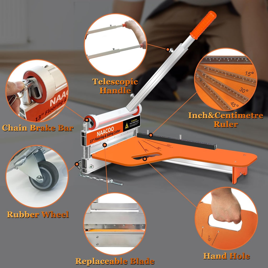 13In Laminate Floor Cutter with Wheel, 13MM Vinyl Plank Cutter