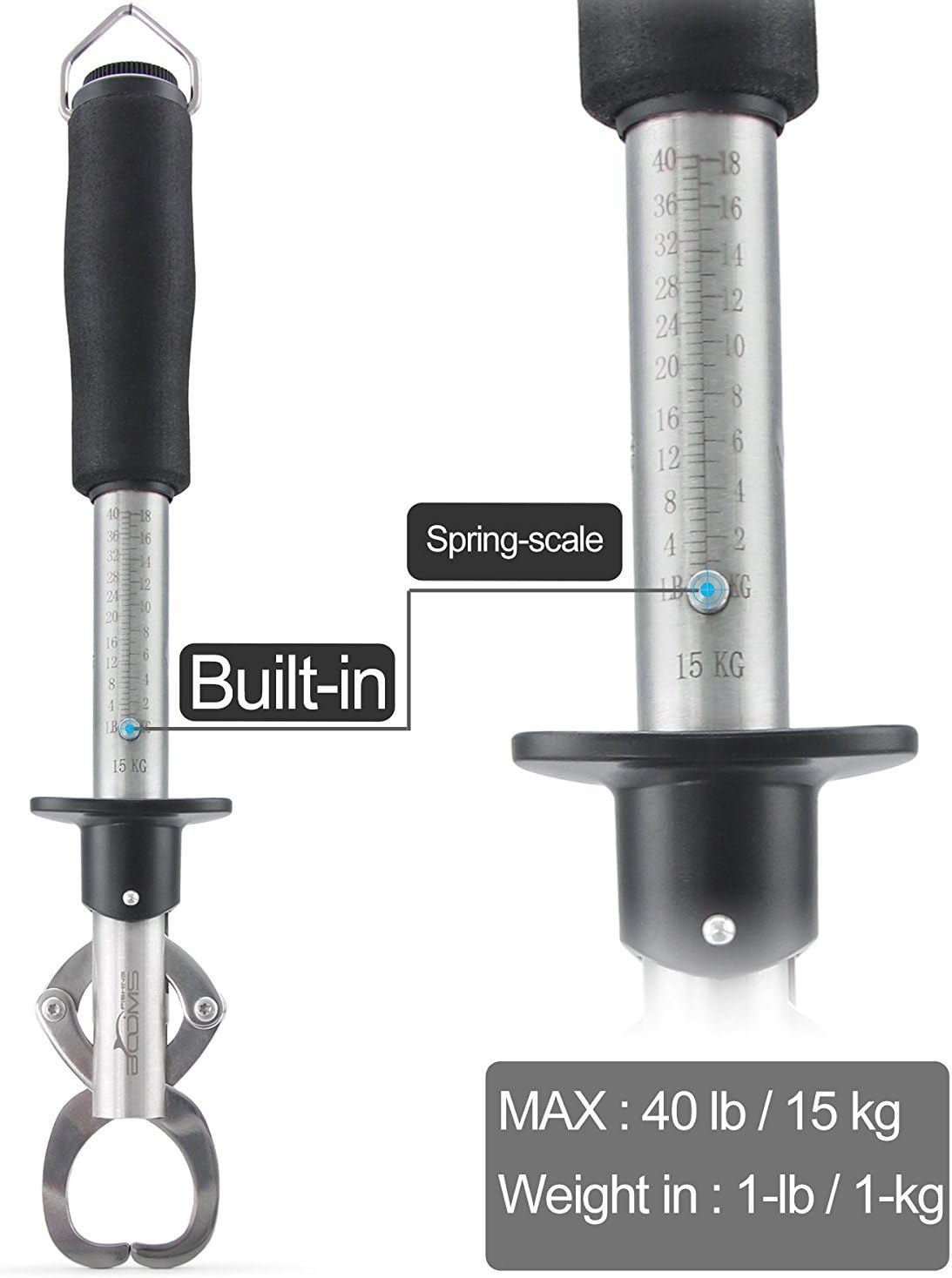 G1 Fish Gripper Grip and Hold Fish with Tight Grip Largest Model Built-in Scale
