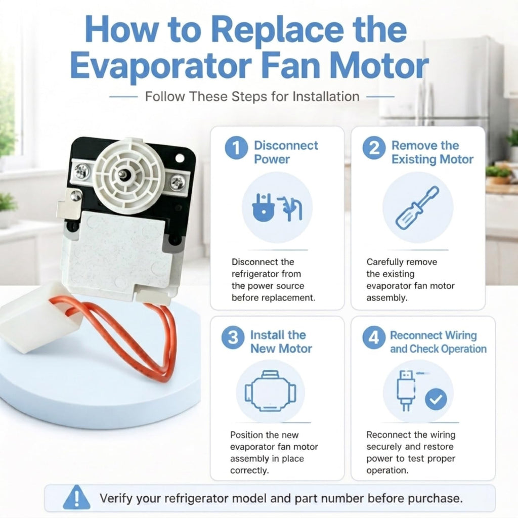 W10464673 Refrigerator Evaporator Fan Motor, Compatible with Whirlpool Replace Parts AP6021839 3020513 WPW10464673 PS7320664 PS11755167 KFFS20EYMS02 KRFF300EBL00 KRFF300EBS00 Refrigerators