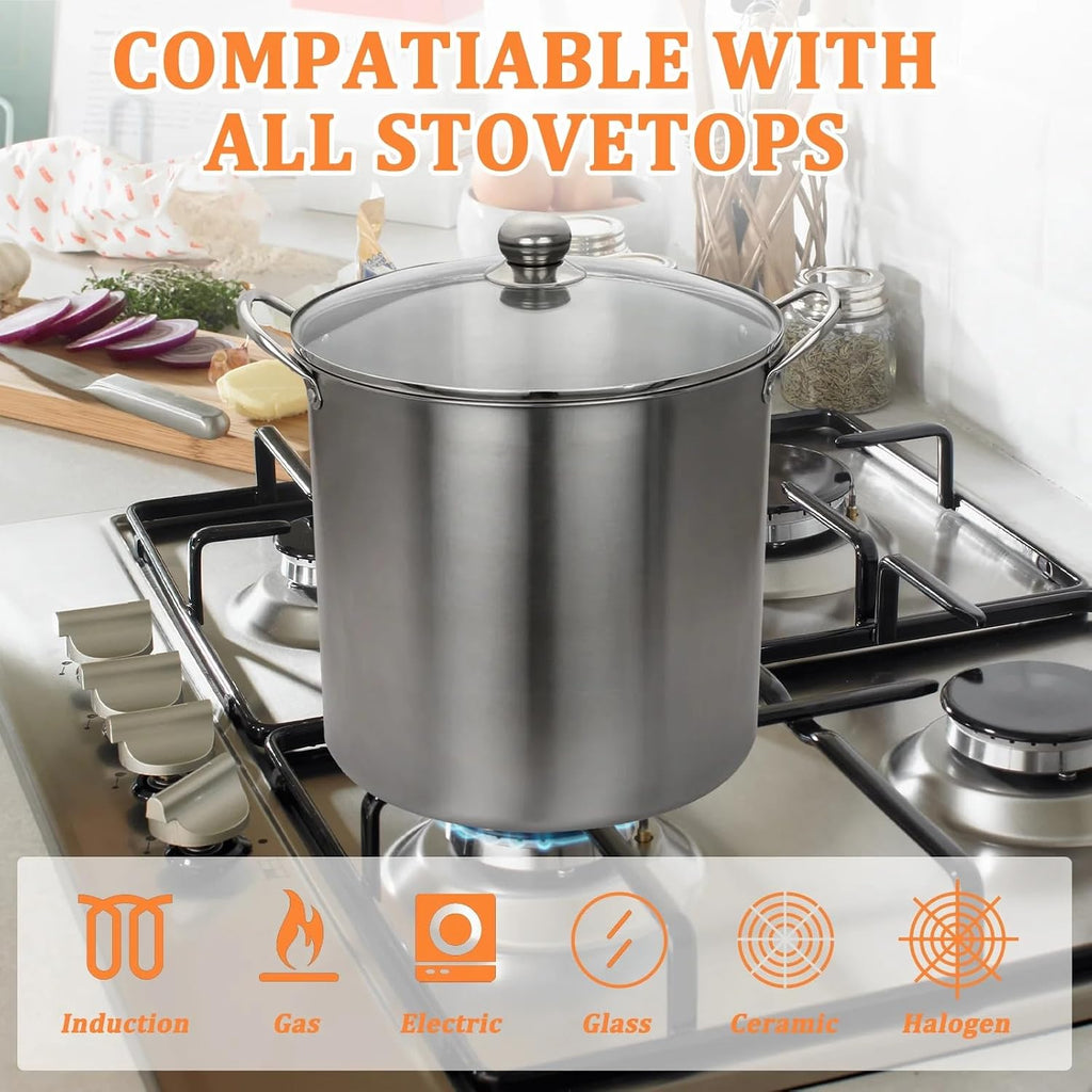21.5Qt Stainless Steel Canning Pot with Rack, Water & Steam Canner, Large