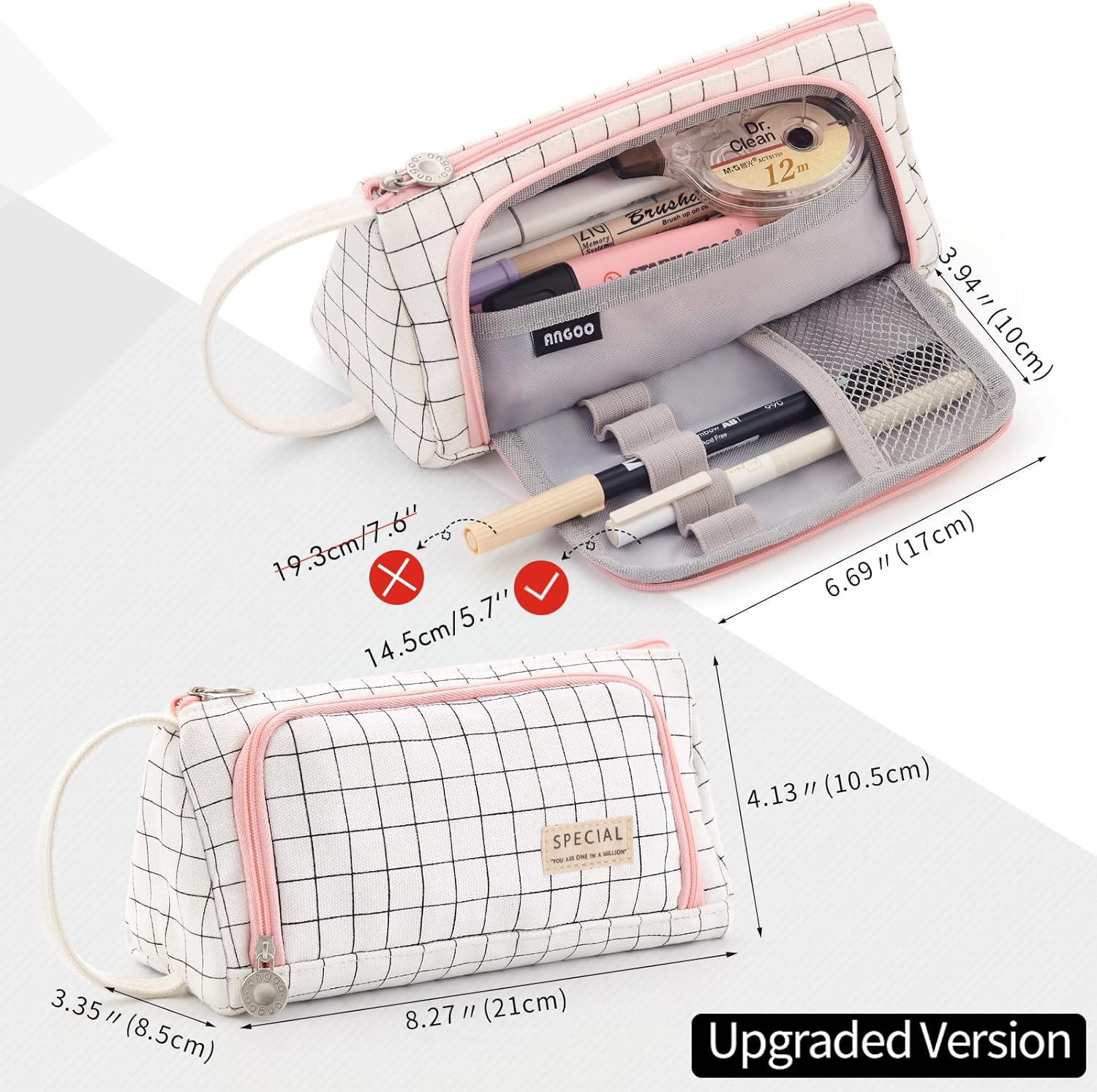 Big Capacity Pencil Case Pouch Pen Case Simple Stationery Bag School College Office Organizer for Teens Girls Adults