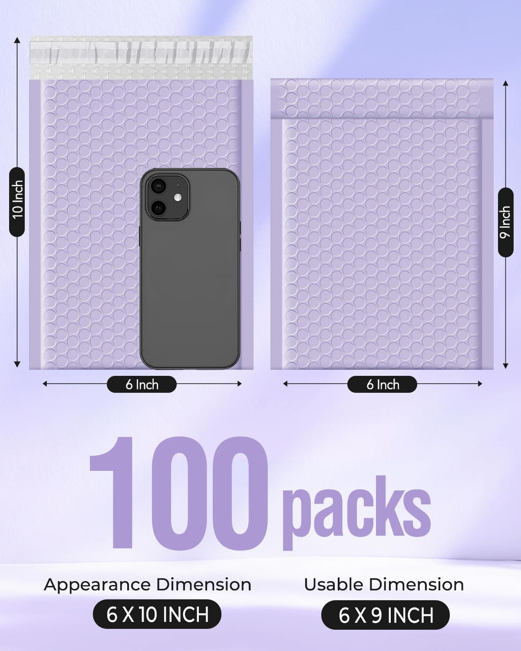 Bubble Mailers 6x10" 600 Pack Lilac Purple Padded Envelopes Bulk