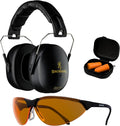 Range Kit Shooting Glasses, Foam Earplugs, and Adjustable-fit Earmuffs Combo Pack