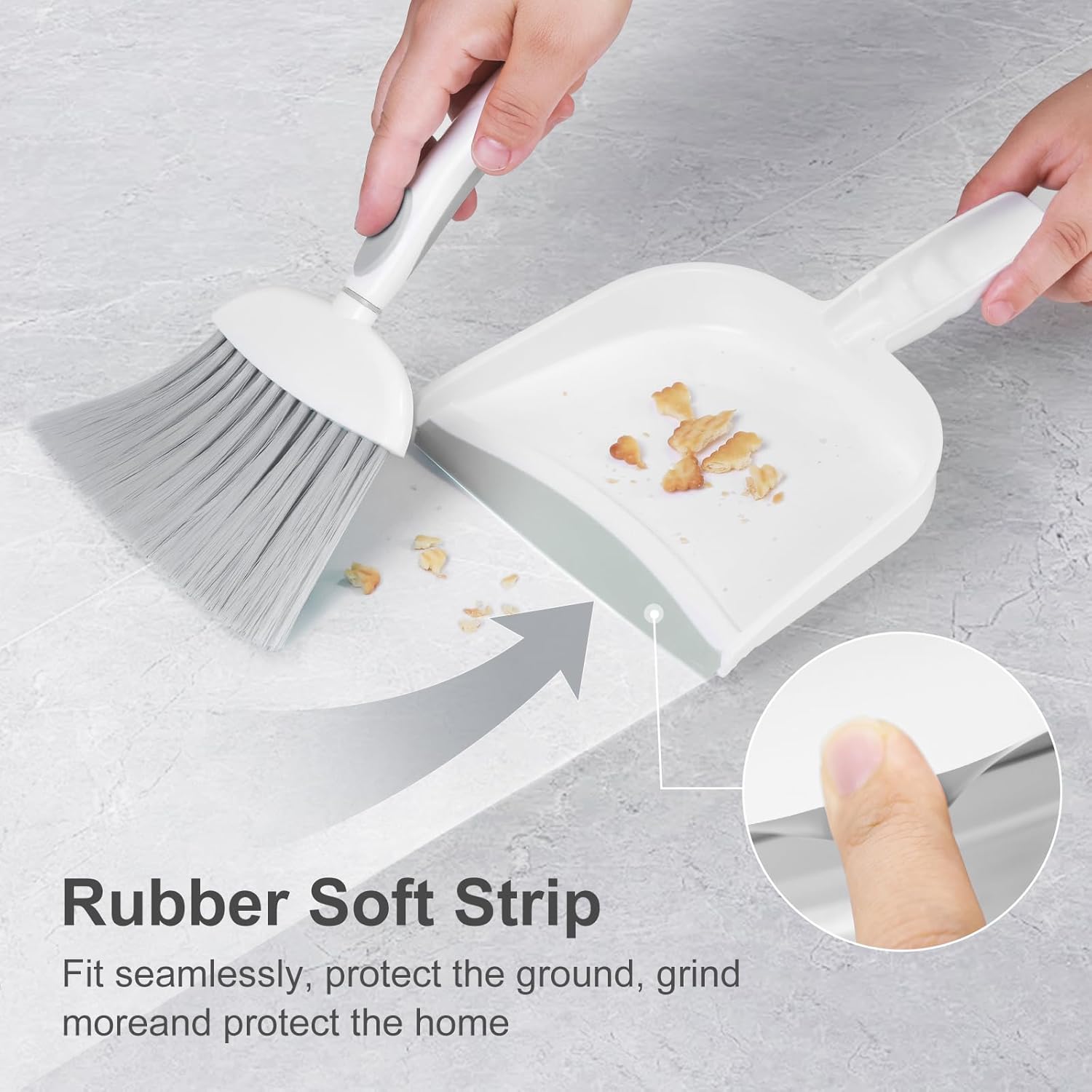 Small Dust Pan and Brush Set, Mini Broom and Dustpan Set Small Hand Broom and Brush Combo Dust Pan with Teeth for