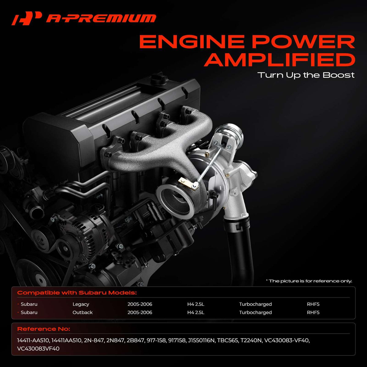 A-Premium Complete Turbo Turbocharger Kit with Wastegate Actuator & Gasket