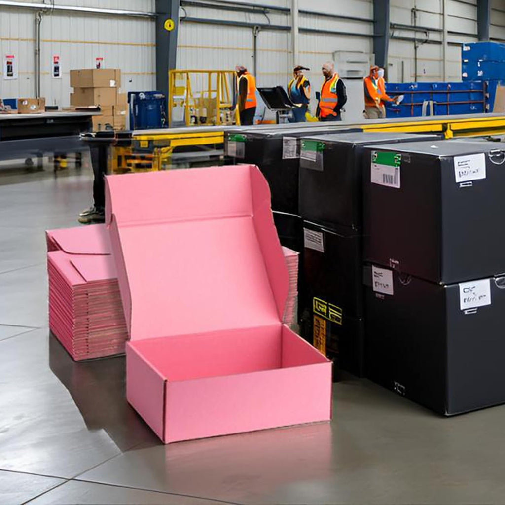 Pink Shipping Boxes 12x9x4 Inches, 20 Pack