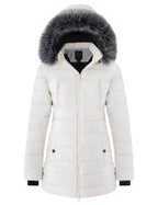 Women's Insulated Parka Coat Winter Jacket Beige S